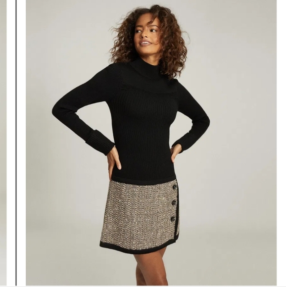 SOLD-Reiss Kelly Black knitted Kelly dress - Picture 3 of 9